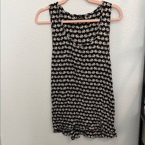Symbology Black Tunic Tank with Elephant Print Size L